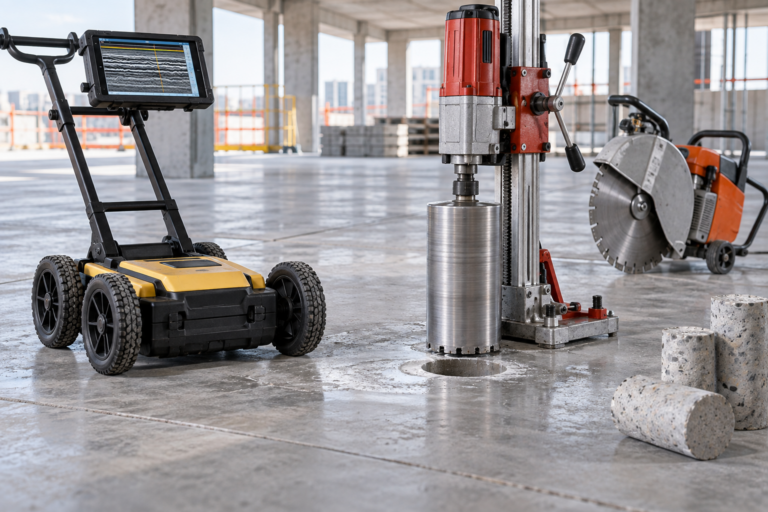 Concrete scanning, core drilling and cutting equipment