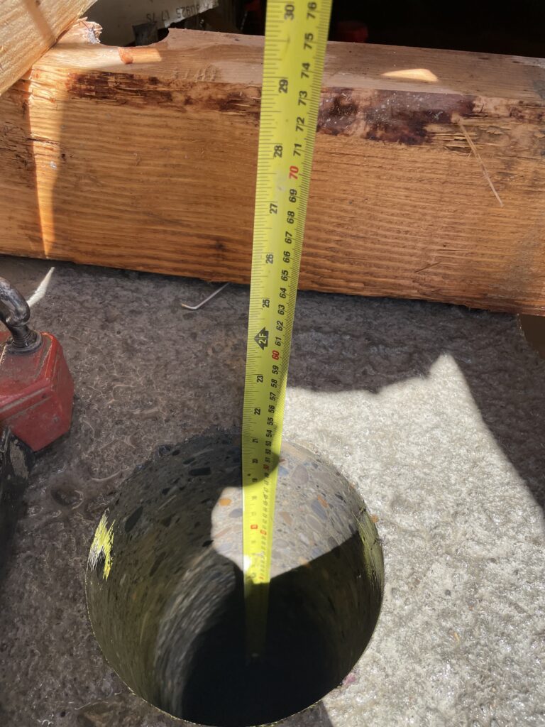 Project Gallery Measuring a Core-Drilled Floor Opening