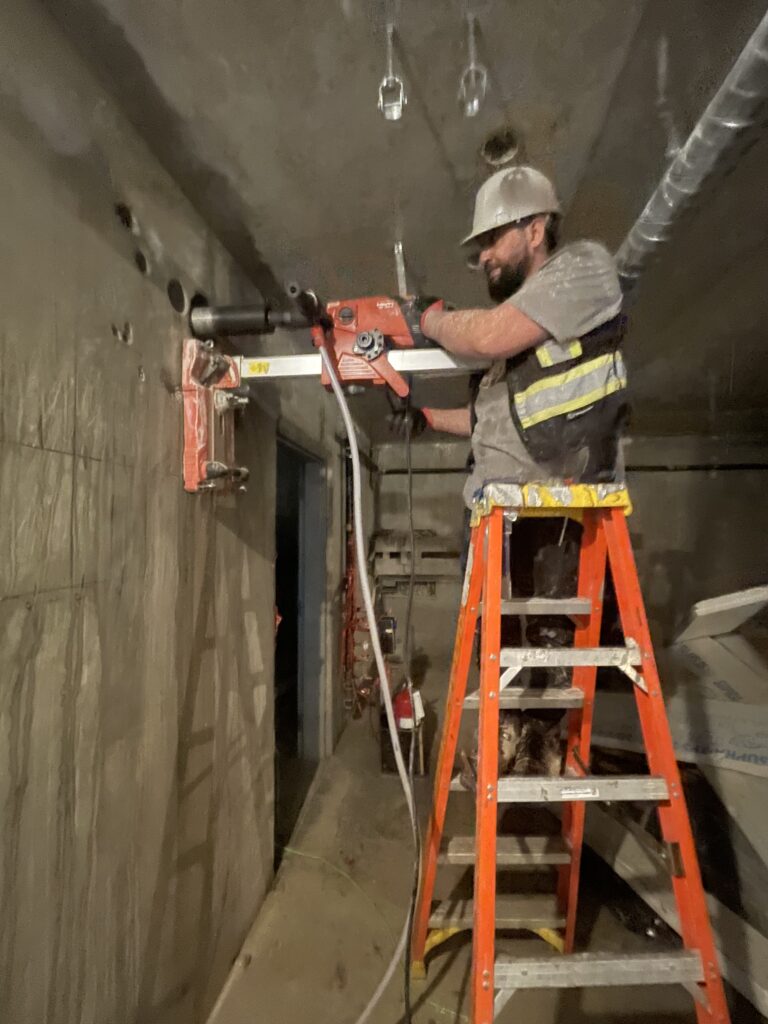 Project Gallery Wall Core Drilling in Progress