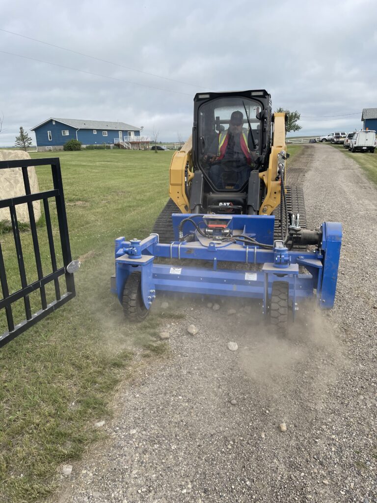 Project Gallery Power Raking on a Gravel Driveway